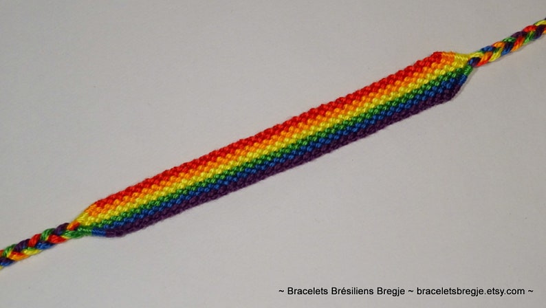 Gay Pride Flag bracelet love friendship handwoven gift idea support respect awareness macrame gay lesbian LGBT rainbow image 5