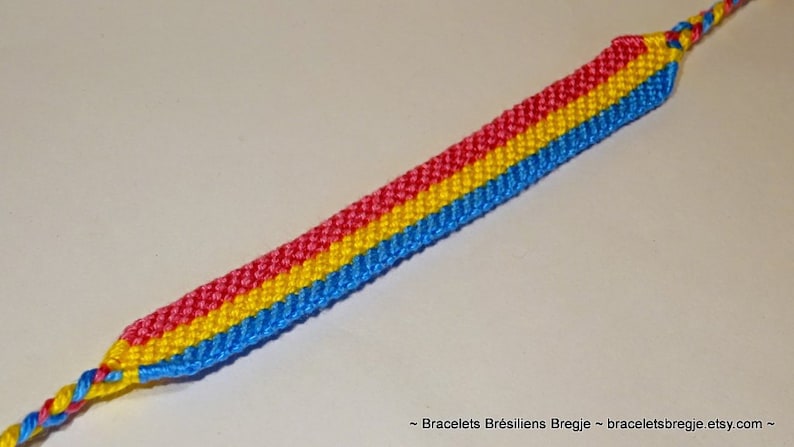 love friendship handwoven giftidea support respect awareness macrame pansexuality LGBTQ Pansexual Pride Flag bracelet
