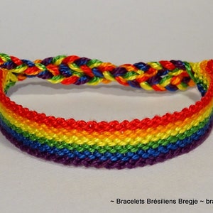 Gay Pride Flag bracelet love friendship handwoven gift idea support respect awareness macrame gay lesbian LGBT rainbow image 4