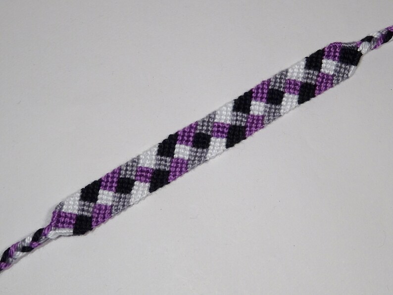 Asexual Pride bracelet love friendship handwoven support respect awareness macrame asexuality armcandy flag bohemian hippie image 3