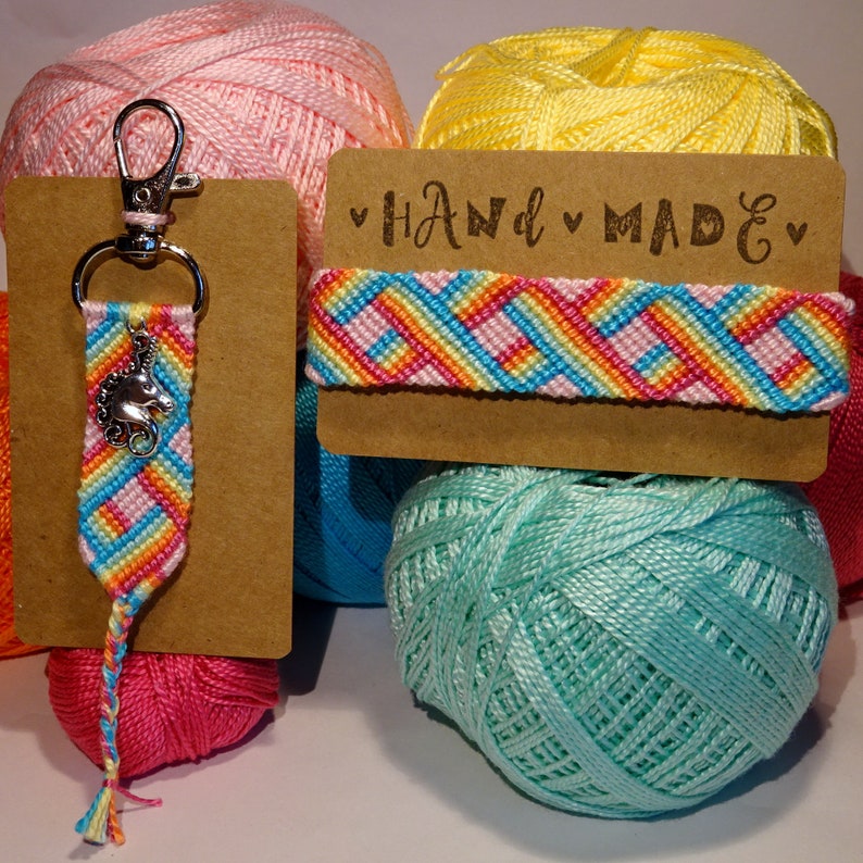 key ring key holder girl boho key chain rainbow Unicorn gift set hippie bresilien gypsy friendship bracelet macrame bohemian