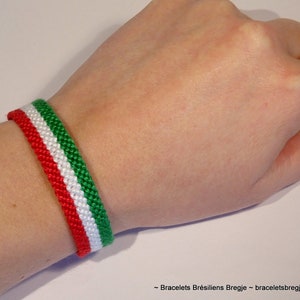 Italian flag bracelet macramé Italy Italia Hungary Magyarország handwoven gift idea support country championship macrame image 6