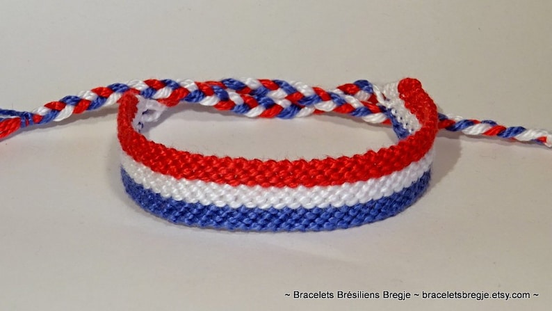 Flag bracelet France Dutch Netherlands Holland French handwoven giftidea support country championship macrame