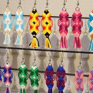 Macrame earrings - handmade hippie bresilien bohemian boho mandala gipsy tribal ethnic micro macrame