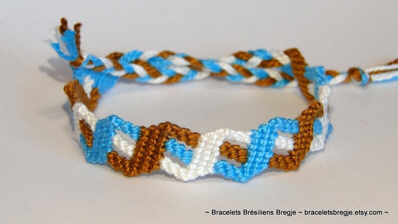 handknotted friendship bracelet tribal beach wear armcandy gift idea Three-Colour-Bracelet pulseras dmc waves cotton macram\u00e9
