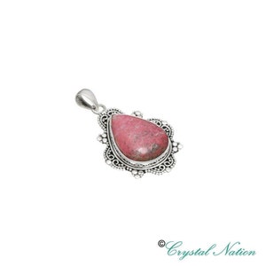 Thulite Sterling Silver Pendant   ( 21153 )