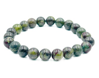 Dragon Blood Jasper 8mm Beaded Healing Bracelet  ( 821465 )