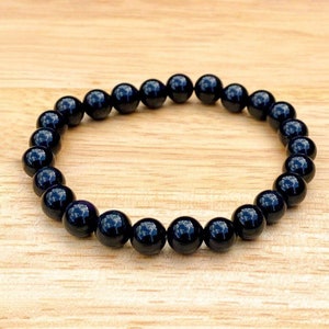 Black Tiger Eye 8mm Beaded Healing Bracelet  ( 19344 )
