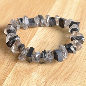 Shungite Herkimer Diamond 7.5 Inch Crystal Bracelet Protection (238512)