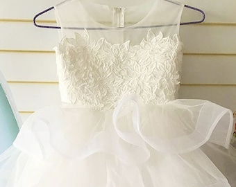 Flower Girl Dresses Tulle with Lace
