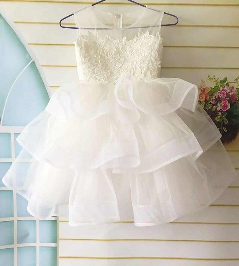 layered flower girl dress