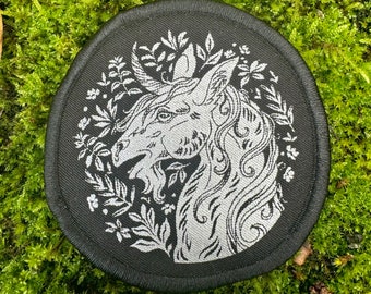 Medieval Unicorn 9cm Screenprinted Iron On Patch