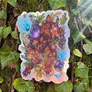 Imperial Lynx Glitter Holograficzna Naklejka 10 cm