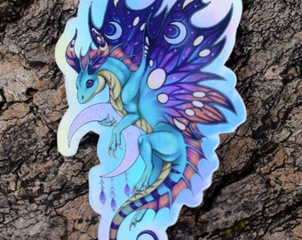 Faerie Dragon Holographic Sticker 6.5x4cm