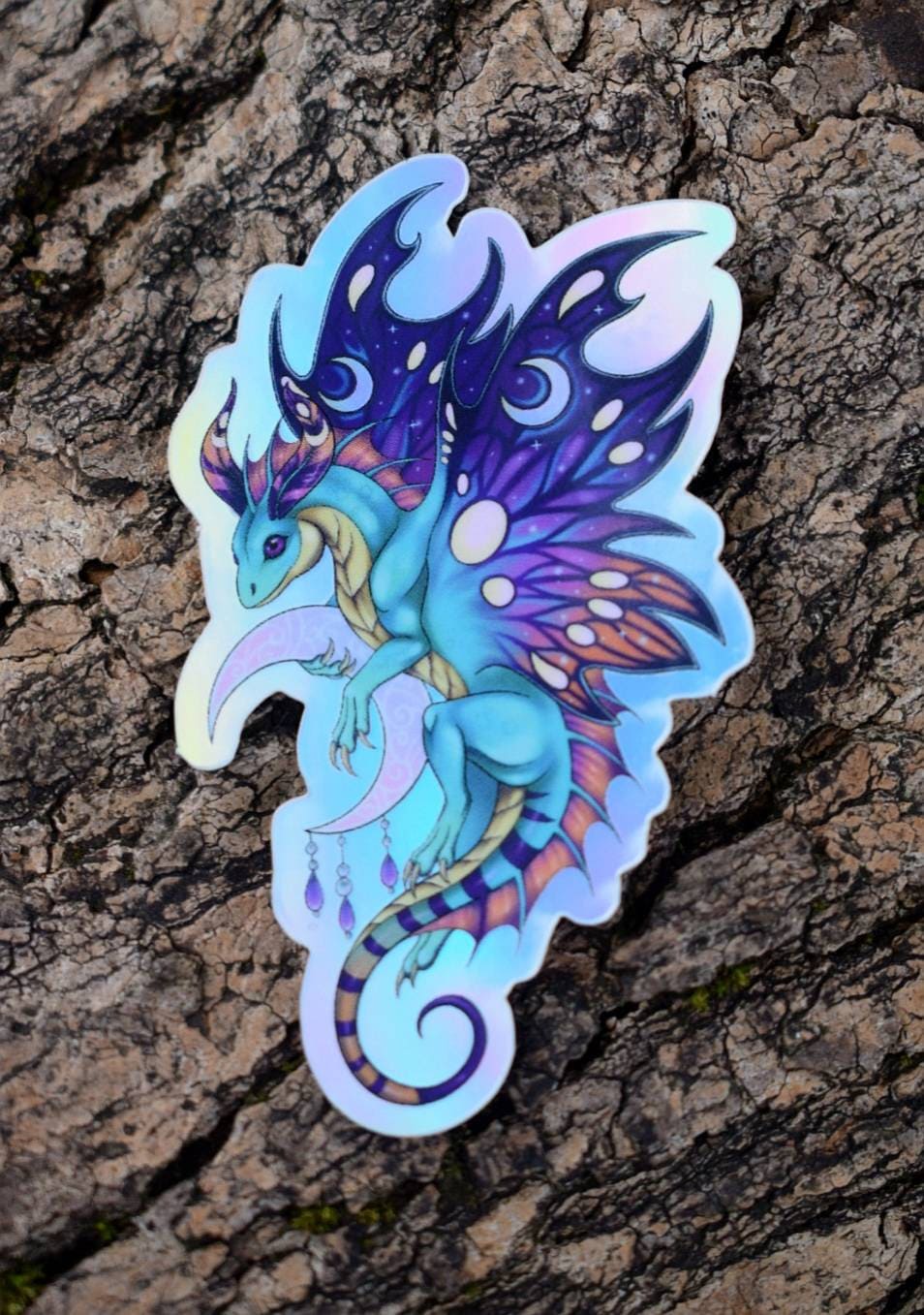 Faerie Dragon Holographic Sticker 6.5x4cm
