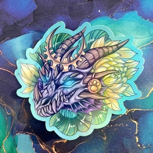 Ysera Skull 4&quot; Holo Sticker