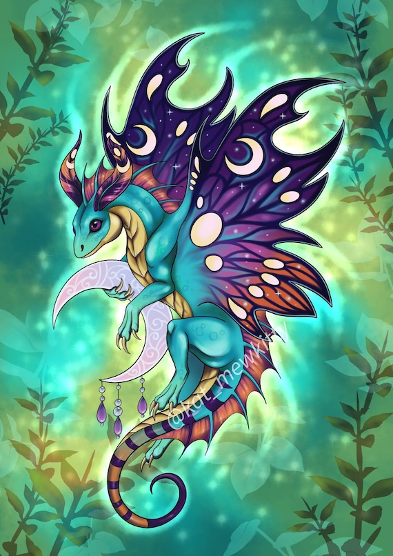 Faerie Dragon Art Print A5/A4/A3 Etsy