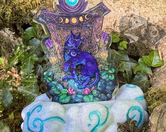 Night Elf Feral Druid Moonwell Glitter Acrylic Standee 12.5cm x 12.5cm