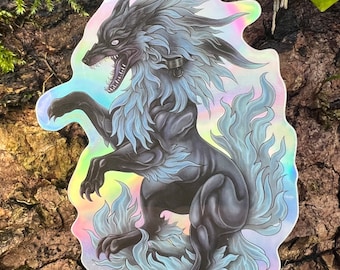 Fenrir FFXIV Inspired Holographic 3" Sticker