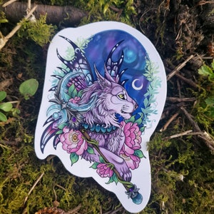 The Faerie Queen Night Elf Cat sticker 12cm