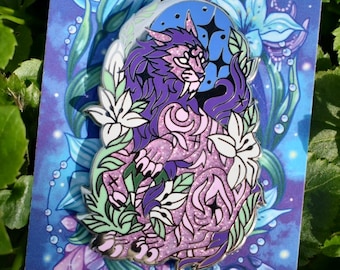 Ghost of the Pridemother Purple Glitter 55mm Hard Enamel Pin