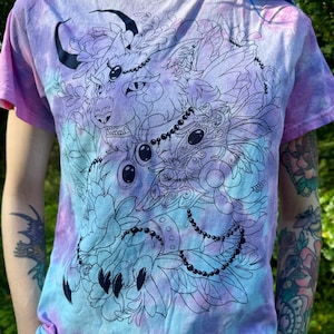 Tie Dye Night Elf Feral Druid Screenprinted T-Shirt
