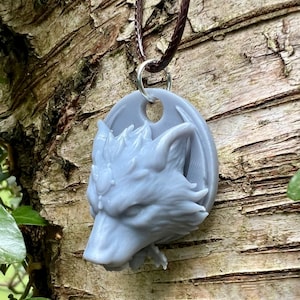 Blank Resin Night Elf Bear Pendant 40mm with Brown Cord - Paint Yourself