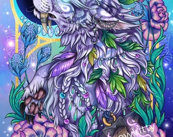 Night Elf Saber Feral Druid Art Print A3/A4/A5