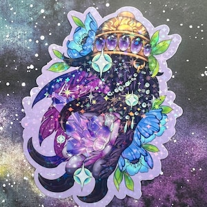 Lucky Moonkin Paw 4&quot; Sparkly Sticker