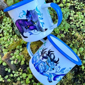 Night Elf Druid Metal Mug With Blue Rim 284ml/10oz