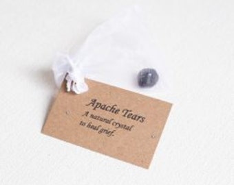 Apache Tear - Black Obsidian - Grief Crystal - Apache Tears - Berevement and Loss - Healing Crystal