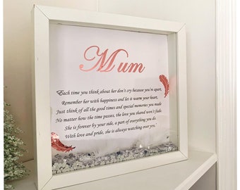 Mum Bereavement Frame - In Memory Box Frame - Mum Memorial - In Memory of Mum - With Sympathy - Memorial Box Frame