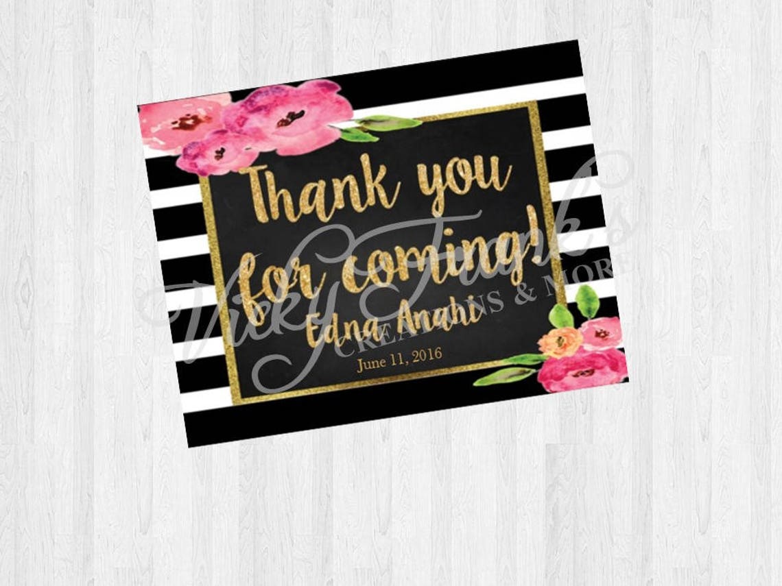 Kate Spade Inspired Thank You Card, Thank You Card, Kate Spade Favor
