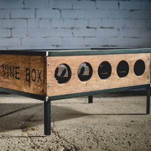 Wine table / Wine storage / Industrial wine table / Rustic wine table / Industrial furniture / Rustic furniture / Handmade furniture image 1
