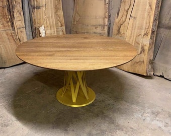 Table à manger en chêne / Table à manger industrielle / Mobilier industriel / Table à manger rustique / Mobilier rustique / Table faite à la main