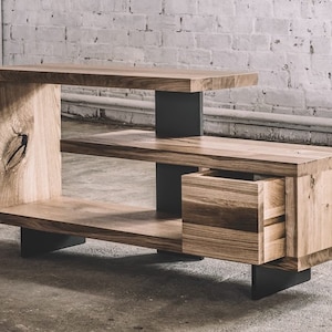 Oak TV table / TV table / Industrial TV table / Industrial table / Industrial furniture / Rustic furniture / Rustic table / Handmade table