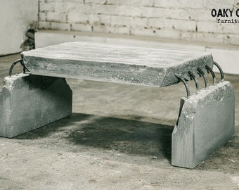 Coffee table / Industrial furniture / Concrete table / Concrete furniture / Home decor / Rustic home decor / Industrial decor