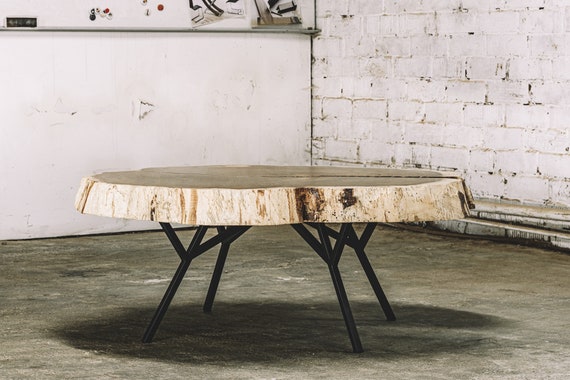 Industrial Coffee Table Raw Oak Coffee Table Etsy