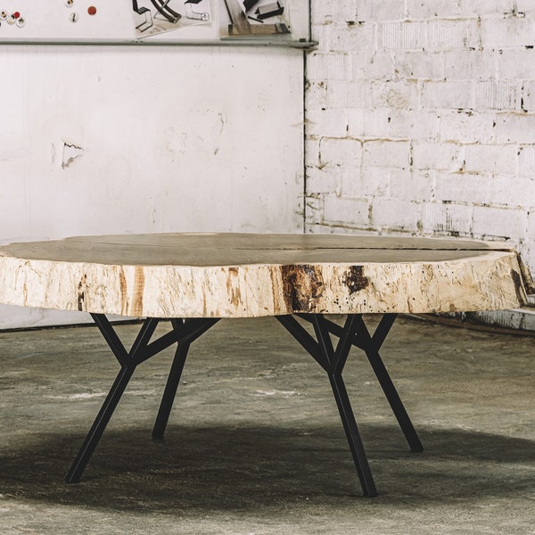 Industrial coffee table | Raw oak coffee table