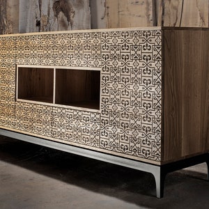 Industrial commode / Modern commode / Rustic commode / Oak commode / Steel commode / Handmade furniture / Industrial furniture