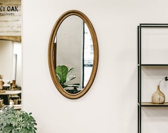 Classic oak mirror / Wooden mirror / Home decor / Big oak mirror