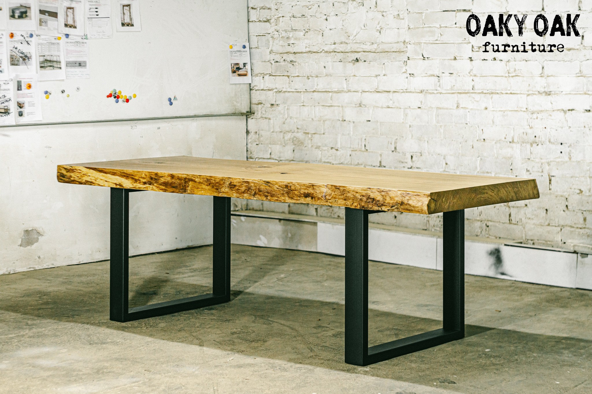 Oak Live Edge Dining Table Custom Made Solid Oak Dining Table
