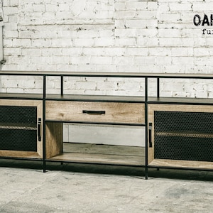Industrial commode / Modern commode / Rustic commode / Oak commode / Steel commode / Handmade furniture / Industrial furniture