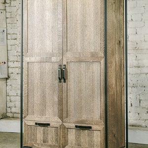 Oak wardrobe / Wardrobe / Industrial wardrobe / Industrial furniture / Rustic furniture / Rustic cupboard / Handmade
