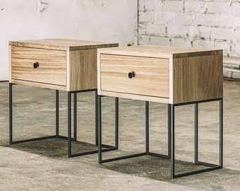 Industrial bedside tables | Oak bedside tables