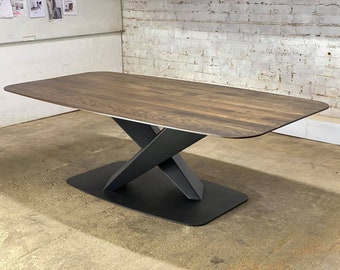 Oak dining table / Office table / Metal table legs / Wood furniture / Industrial furniture / Rustic decor / Oak furniture