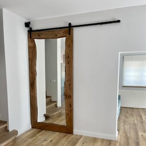 Industrial oak mirror doors / Wooden mirror doors / Rustic mirror / Home decor / Rustic furniture / Industrial furniture / Big oak mirror