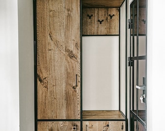 Oak wardrobe / Wardrobe / Industrial wardrobe / Industrial furniture / Rustic furniture / Rustic cupboard / Handmade