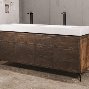 Industrial bathroom cabinet / Modern bathroom cabinet / Rustic bathroom cabinet / Oak commode / Handmade furniture / Industrial furniture