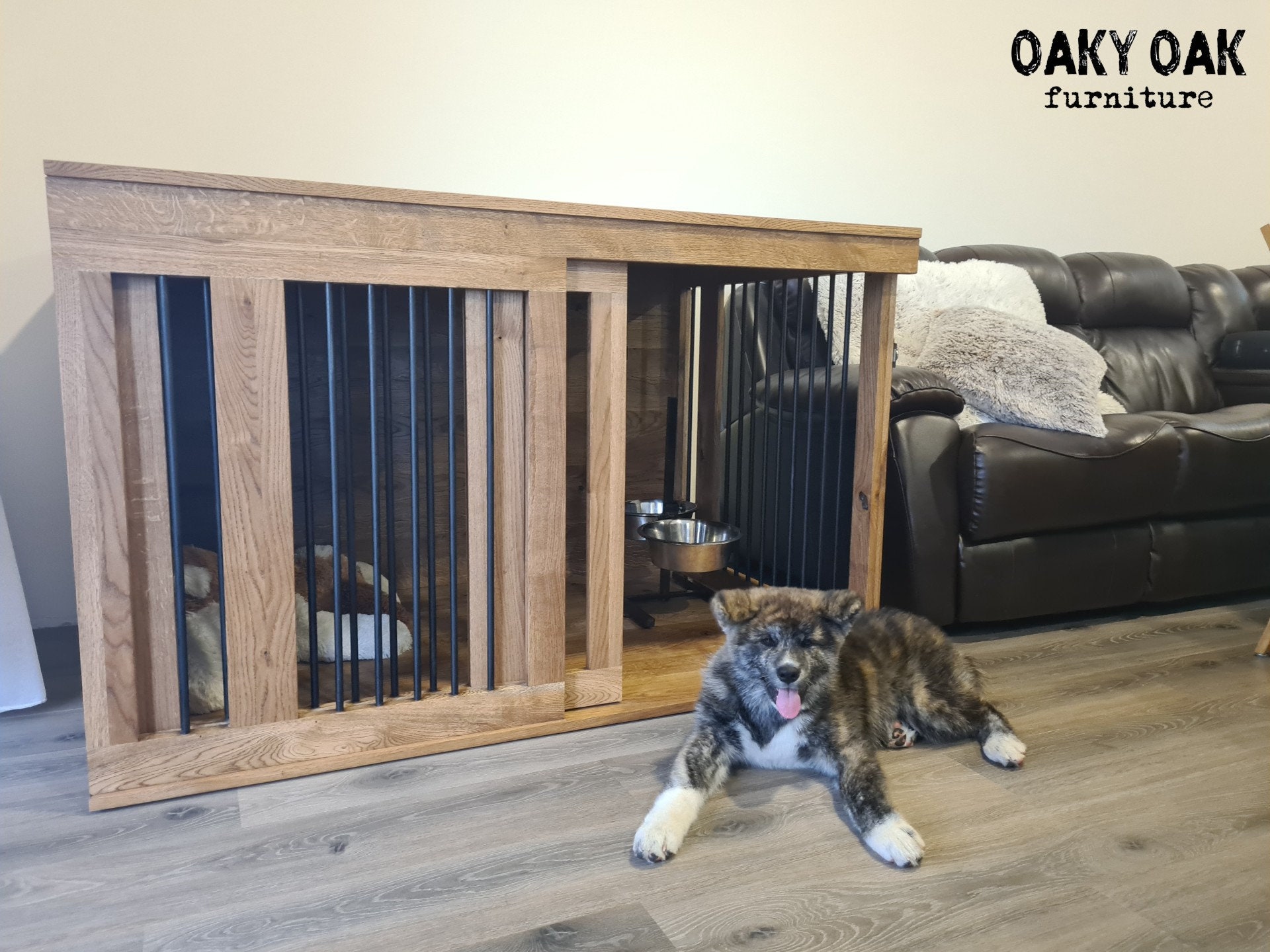 Industrial Dog Cage Modern Dog Cage Rustic Dog Cage Oak Dog Cage Steel Dog Cage Handmade Furniture Industrial Furniture Etsy